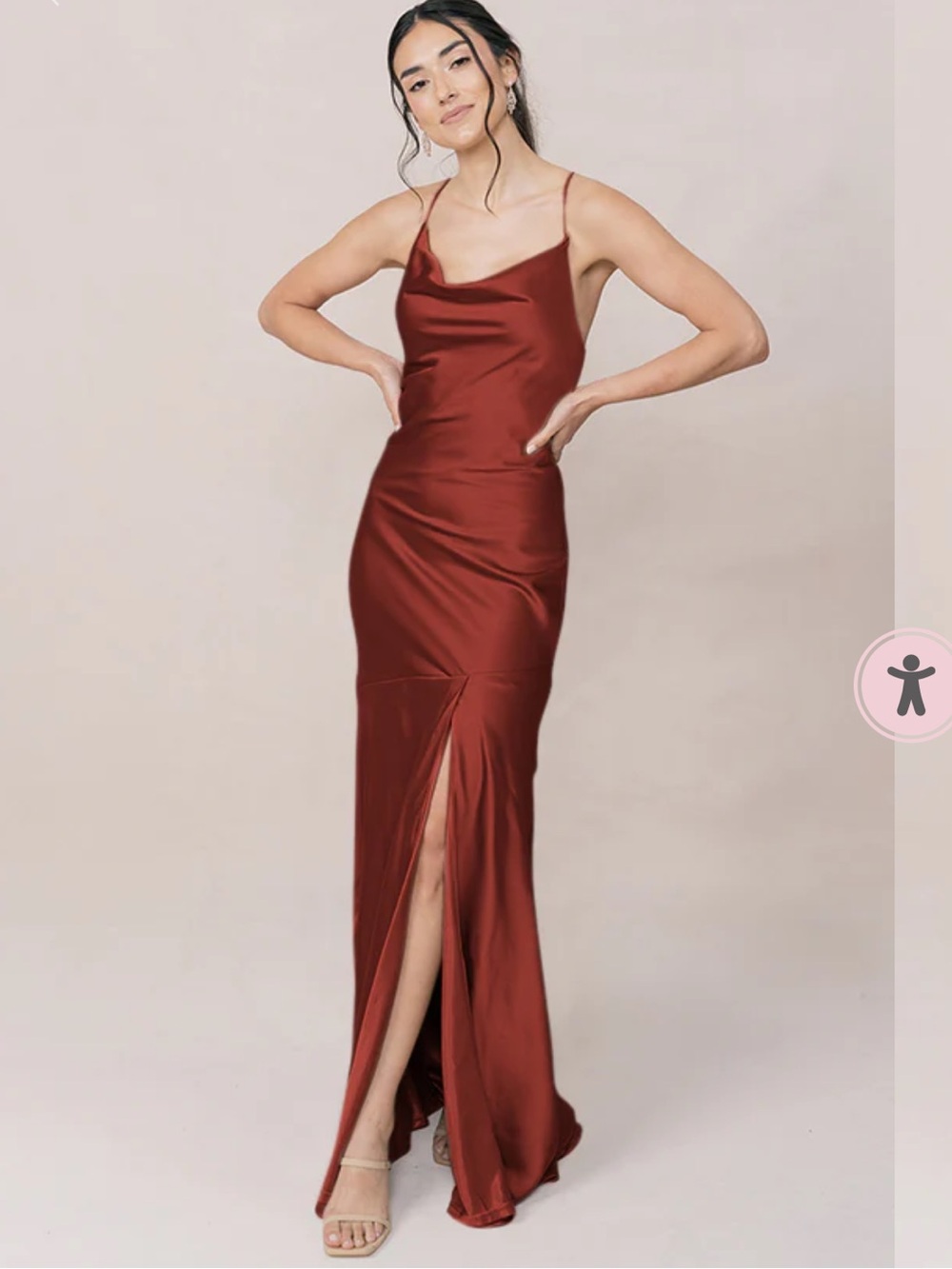 Revelry Satin Kimora in Terracota
Rust Dress - Picture 4 of 16